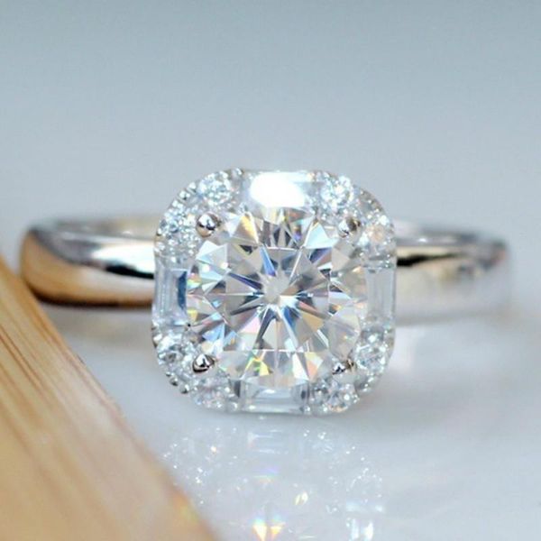 cluster rings woman round shiny zircon ring simple fashion nightclub queen party engagement banquet gift, Golden;silver
