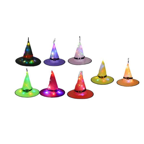 party hats 8pcs lighted witch caps hanging decoration supplies