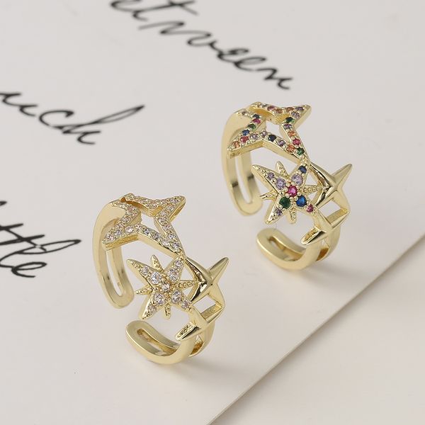 korean men/women ring fashion luxury jewelry copper color zircon plated 18 gold street beat tide star opening male and female couple tail, Silver
korean men/women ring fashion luxury jewelry copper color zircon plated 18 gold street beat tide star opening male and female couple tail, Silver