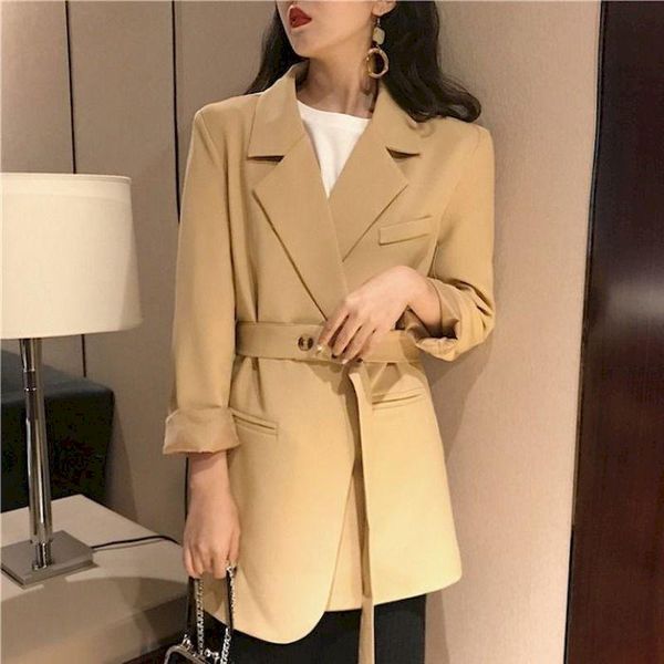 women's suits & blazers women spring autumn vintage khaki blazer coat jacket slim waist overcoat cardigan with waistbelt plus size clot, White;black
women's suits & blazers women spring autumn vintage khaki blazer coat jacket slim waist overcoat cardigan with waistbelt plus size clot, White;black