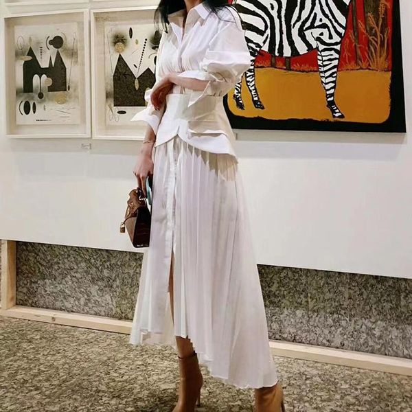 casual dresses female maxi lapel long sleeve high waist fashion clothing spring elegant pleated dress for women, Black;gray
casual dresses female maxi lapel long sleeve high waist fashion clothing spring elegant pleated dress for women, Black;gray