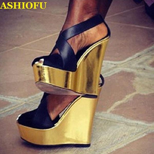 dress shoes ashiofu handmade women wadge heel sandals x-straps club party summer classic large size fashion evening, Black
dress shoes ashiofu handmade women wadge heel sandals x-straps club party summer classic large size fashion evening, Black