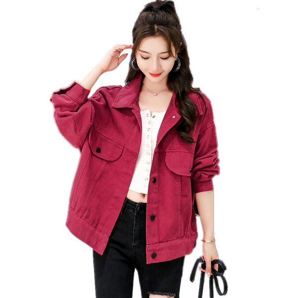 women's jackets 2021 spring autumn solid color jean for women loose casual denim coats female outwear feminine chaqueta mujer y048, Black;brown
women's jackets 2021 spring autumn solid color jean for women loose casual denim coats female outwear feminine chaqueta mujer y048, Black;brown