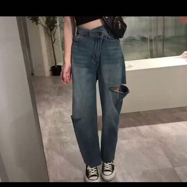 women's jeans 2021 summer hole cotton high waist slim loose casual women wide leg pants zipper button straight streetwear, Blue
women's jeans 2021 summer hole cotton high waist slim loose casual women wide leg pants zipper button straight streetwear, Blue