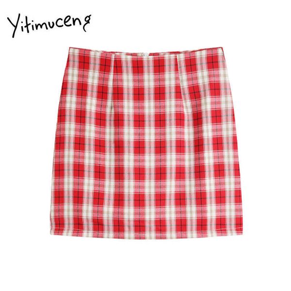 yitimuceng vintage plaid zipper skirt women high waist mini a-line summer office lady french fashion skirts 210601, Black
yitimuceng vintage plaid zipper skirt women high waist mini a-line summer office lady french fashion skirts 210601, Black
