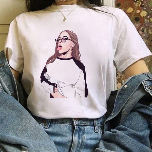 women's t-shirt 2021 summer fashion female cartoon print harajuku street loose aesthetic casual short sleeves, White
women's t-shirt 2021 summer fashion female cartoon print harajuku street loose aesthetic casual short sleeves, White