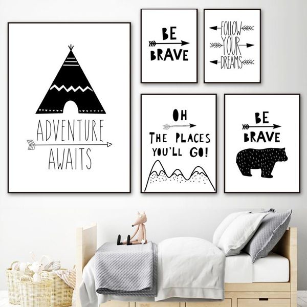 paintings black white tent bear arrow brave quote wall art canvas painting nordic posters and prints picture for baby kids room decor
paintings black white tent bear arrow brave quote wall art canvas painting nordic posters and prints picture for baby kids room decor
