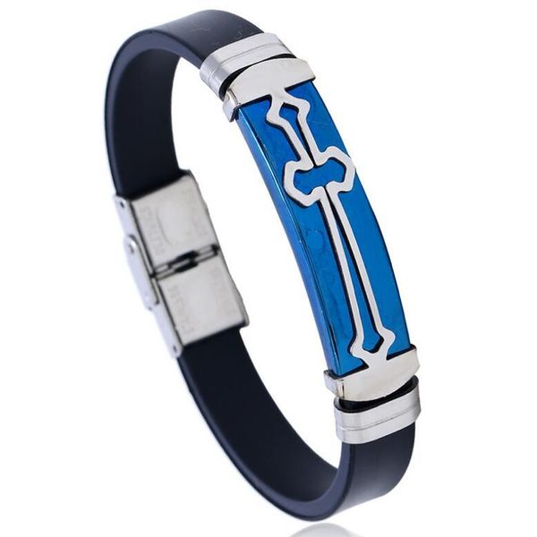 charm bracelets hiphop black silicone stainless steel wristbands bracelet men women cross charms punk simple rubber bangle fashion biker jew, Golden;silver
charm bracelets hiphop black silicone stainless steel wristbands bracelet men women cross charms punk simple rubber bangle fashion biker jew, Golden;silver