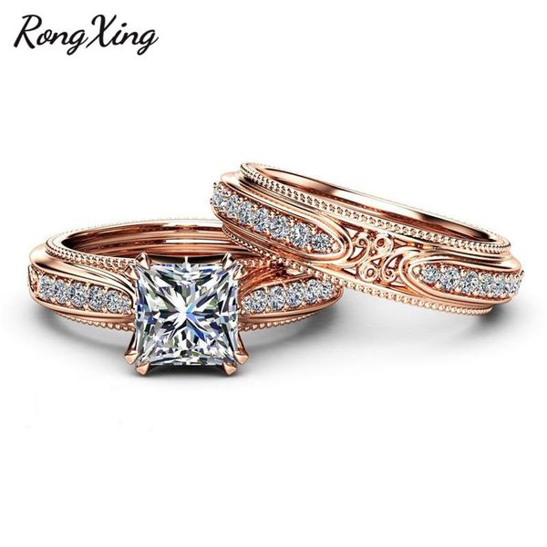 cluster rings rongxing princess cut square white zircon engagement ring sets for women vintage rose gold filled double wedding jewelry, Golden;silver
cluster rings rongxing princess cut square white zircon engagement ring sets for women vintage rose gold filled double wedding jewelry, Golden;silver