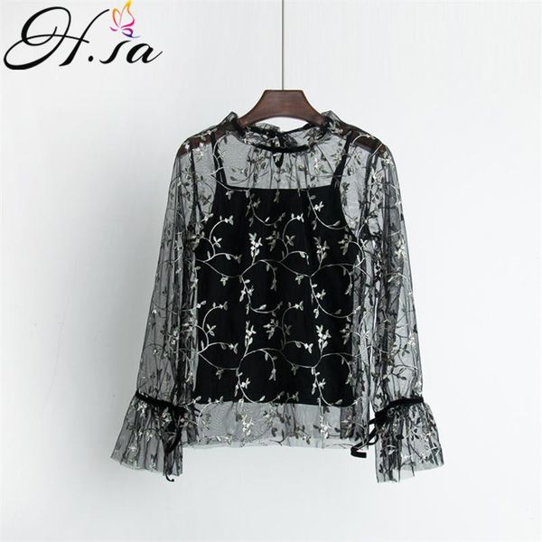 h.sa embroidery peplum women black floral transparent fashion high neck lace sheer blouse feminino 210417, White
h.sa embroidery peplum women black floral transparent fashion high neck lace sheer blouse feminino 210417, White
