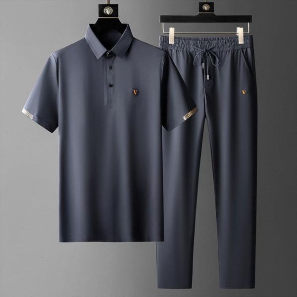 spring and summer thin simple men tracksuit quick drying outfits business polo shirt elastic loose pants, Gray
spring and summer thin simple men tracksuit quick drying outfits business polo shirt elastic loose pants, Gray