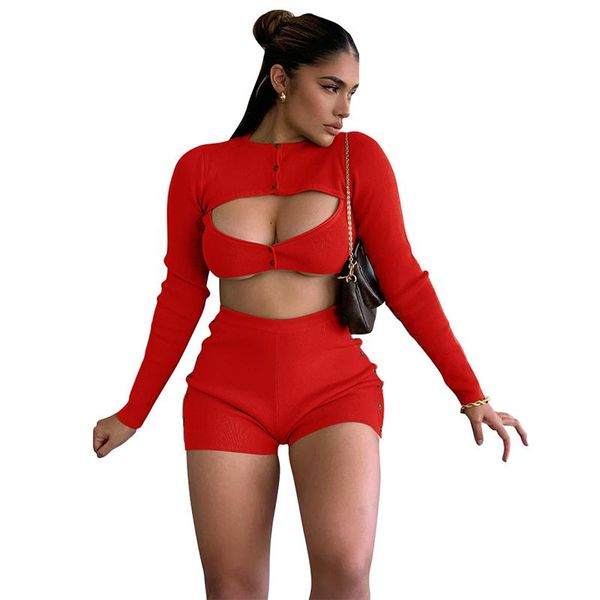 women's tracksuits autumn women set threaded o-neck hollow out button casual sports suit 2021 solid color shorts two piece outfits, Gray
women's tracksuits autumn women set threaded o-neck hollow out button casual sports suit 2021 solid color shorts two piece outfits, Gray