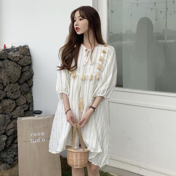 casual dresses lantern sleeve ulzzang summer dress women korean style women's clothing tassel lace up fashion vestidos striped, Black;gray
casual dresses lantern sleeve ulzzang summer dress women korean style women's clothing tassel lace up fashion vestidos striped, Black;gray