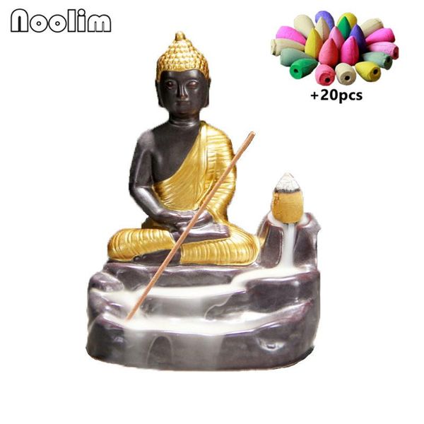 fragrance lamps ceramic maitreya buddha statue backflow incense burner stick holder home decor buddhist waterfall censer + 20pcs cones
fragrance lamps ceramic maitreya buddha statue backflow incense burner stick holder home decor buddhist waterfall censer + 20pcs cones