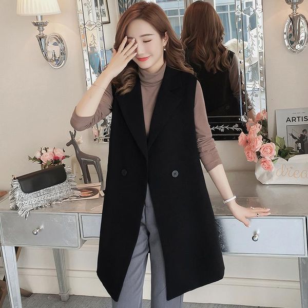 women's vests korean fashion split long vest spring elegant black sleeveless jacket female solid cardigan waistcoat colete, Black;white
women's vests korean fashion split long vest spring elegant black sleeveless jacket female solid cardigan waistcoat colete, Black;white