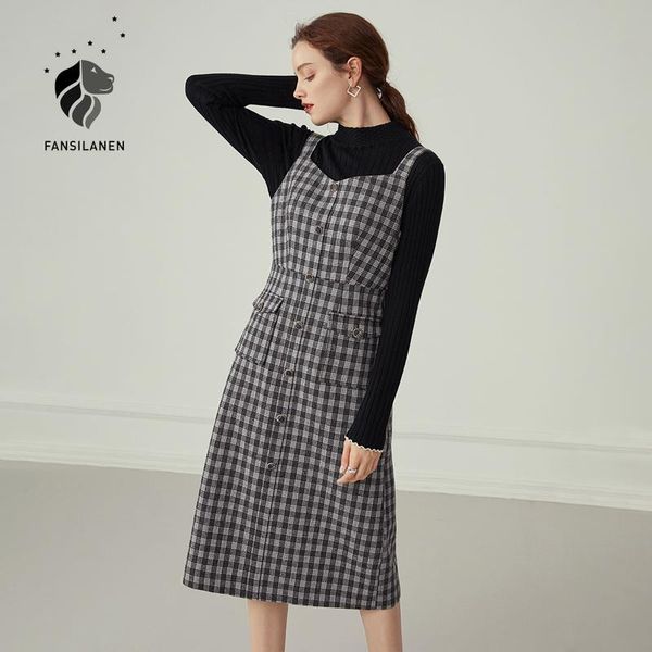 casual dresses fansilanen sleeveless vintage plaid long dress women elegant slim office black autumn winter casaul french female, Black;gray
casual dresses fansilanen sleeveless vintage plaid long dress women elegant slim office black autumn winter casaul french female, Black;gray