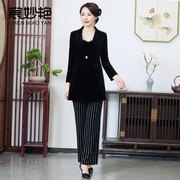women's suits & blazers mom's casual blazer suit wide leg pants three piece fashion middle aged 2021 spring, White;black
women's suits & blazers mom's casual blazer suit wide leg pants three piece fashion middle aged 2021 spring, White;black