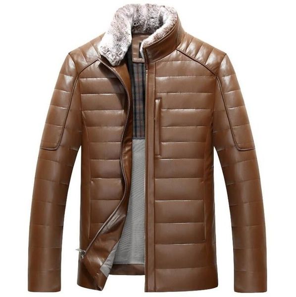 men's fur & faux winter men down jacket mens short business casual slim stand collar clothes thick male leather outerwear, Black
men's fur & faux winter men down jacket mens short business casual slim stand collar clothes thick male leather outerwear, Black