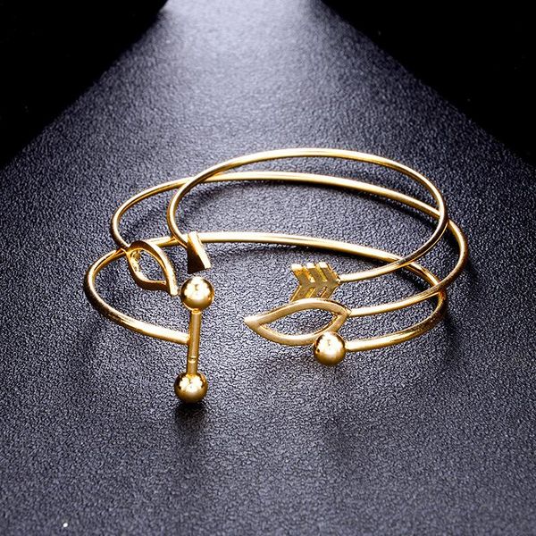 charm bracelets simple bracelet female arrow leaf bangle handband wild jewelry 3pcs set girl opening adjustable bangles, Golden;silver
charm bracelets simple bracelet female arrow leaf bangle handband wild jewelry 3pcs set girl opening adjustable bangles, Golden;silver