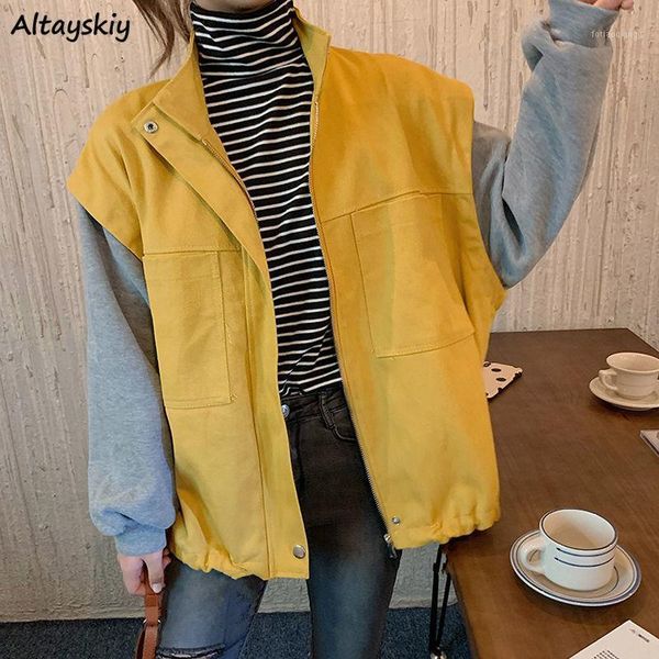 women's jackets women basic patchwork stand collar fashionable safari style chic high street leisure hipsters ulzzang oversize bf teens, Black;brown
women's jackets women basic patchwork stand collar fashionable safari style chic high street leisure hipsters ulzzang oversize bf teens, Black;brown