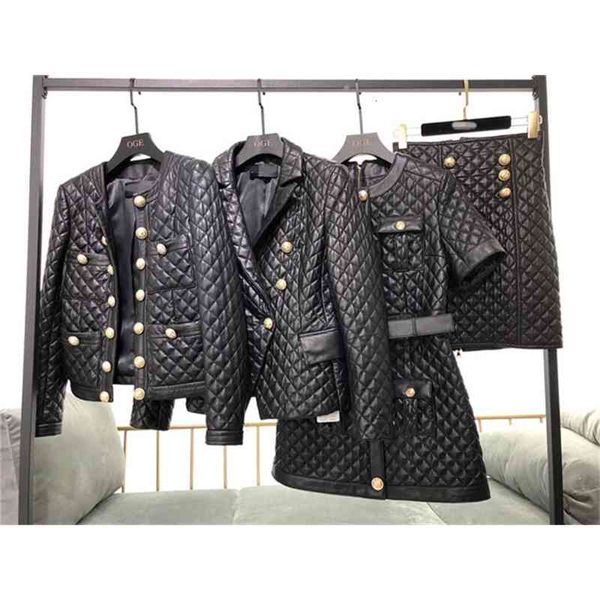 women's leather & faux nova pele de carneiro outono inverno importado lingge couro vestuário médio longo engrossado vestido curto cardi, Black
women's leather & faux nova pele de carneiro outono inverno importado lingge couro vestuário médio longo engrossado vestido curto cardi, Black