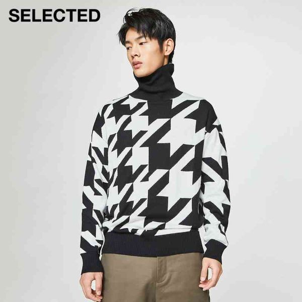 selected houndstooth turtleneck knit men's drop-shoulder contrast sweater s|420424041, Black
selected houndstooth turtleneck knit men's drop-shoulder contrast sweater s|420424041, Black