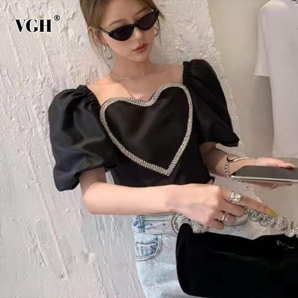 women's blouses & shirts vgh casual black patchwork zipper for women square collar puff short sleeve korean slim female 2021 fashion st, White
women's blouses & shirts vgh casual black patchwork zipper for women square collar puff short sleeve korean slim female 2021 fashion st, White
