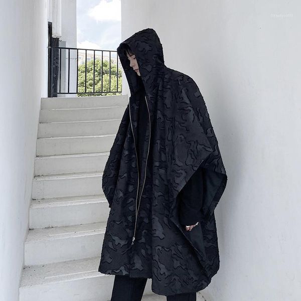 men's trench coats male women streetwear gothic punk loose cardigan jacket outerwear men 3d pattern hooded cloak mid-length coat, Tan;black
men's trench coats male women streetwear gothic punk loose cardigan jacket outerwear men 3d pattern hooded cloak mid-length coat, Tan;black