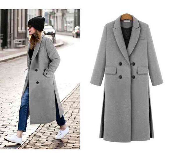 women's fur & faux abrigos mujer uk women fall / winter simple notched lapel woolen cashmere long coat female overcoat manteau femme w2, Black
women's fur & faux abrigos mujer uk women fall / winter simple notched lapel woolen cashmere long coat female overcoat manteau femme w2, Black