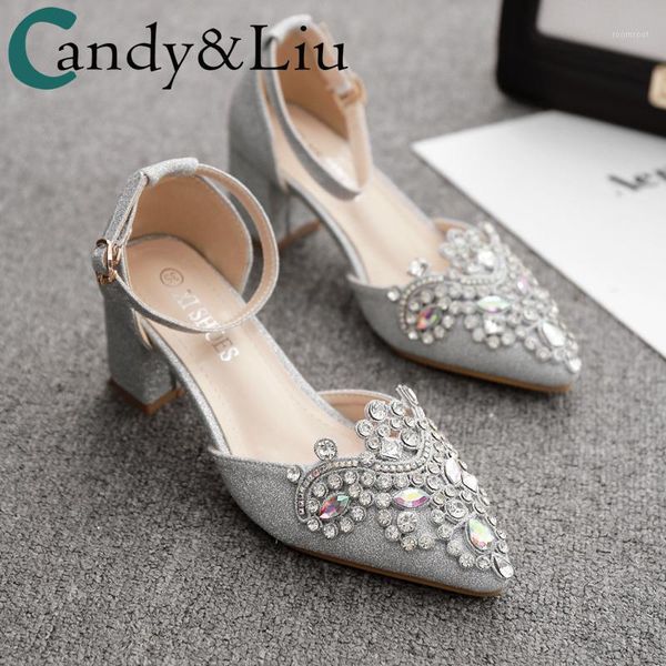 sandals silver crystal wedding shoes women's buckle strap 2021 dress square high heels chunky heel maternity bridal1, Black
sandals silver crystal wedding shoes women's buckle strap 2021 dress square high heels chunky heel maternity bridal1, Black