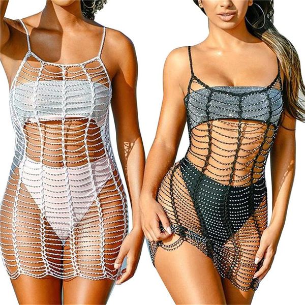 female beach dress solid color u-neck sleeveless one-piece hollow out bikini covers for summer white/black women's swimwear
female beach dress solid color u-neck sleeveless one-piece hollow out bikini covers for summer white/black women's swimwear
