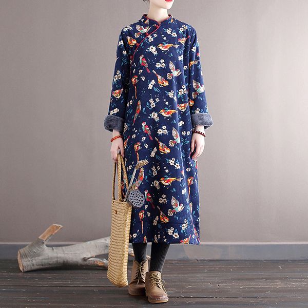 johnature women vintage corduroy dresses stand long sleeve thick warm robes winter print floral dresses 210521, Black;gray
johnature women vintage corduroy dresses stand long sleeve thick warm robes winter print floral dresses 210521, Black;gray