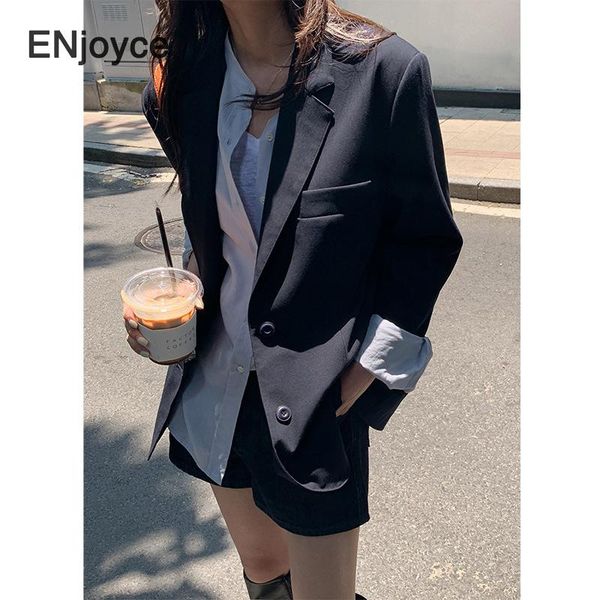 women's suits & blazers vintage drape suit jacket women spring fall lapel blazer korean fashion office ladies long sleeve chic coats wo, White;black
women's suits & blazers vintage drape suit jacket women spring fall lapel blazer korean fashion office ladies long sleeve chic coats wo, White;black