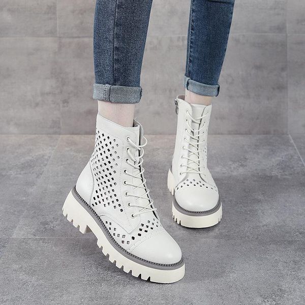 the first layer cowhide hollow sandals thick-soled boots female british style all-match motorcycle ankle, Black
the first layer cowhide hollow sandals thick-soled boots female british style all-match motorcycle ankle, Black