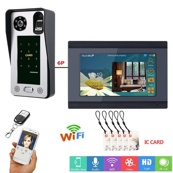video door phones 7" wired wifi fingerprint ic card phone doorbell intercom system with access control support remote app
video door phones 7" wired wifi fingerprint ic card phone doorbell intercom system with access control support remote app