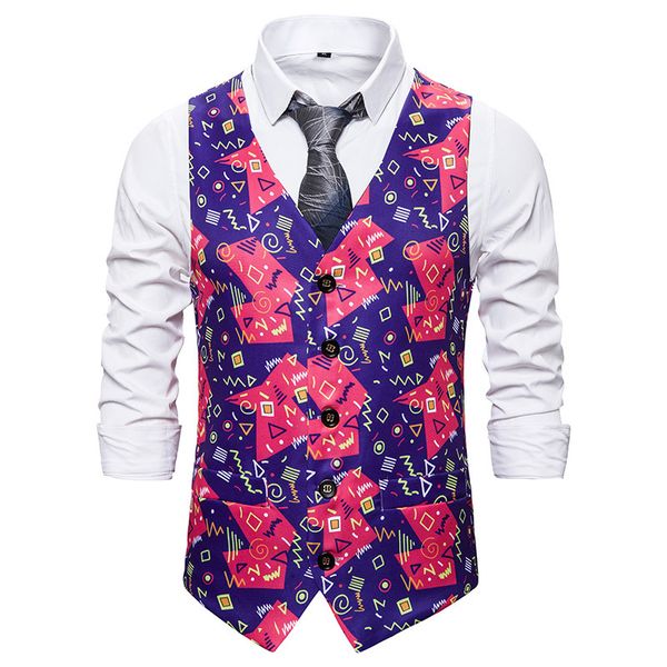 fashion vest men's autumn christmas and year's 3d printed, Black;white