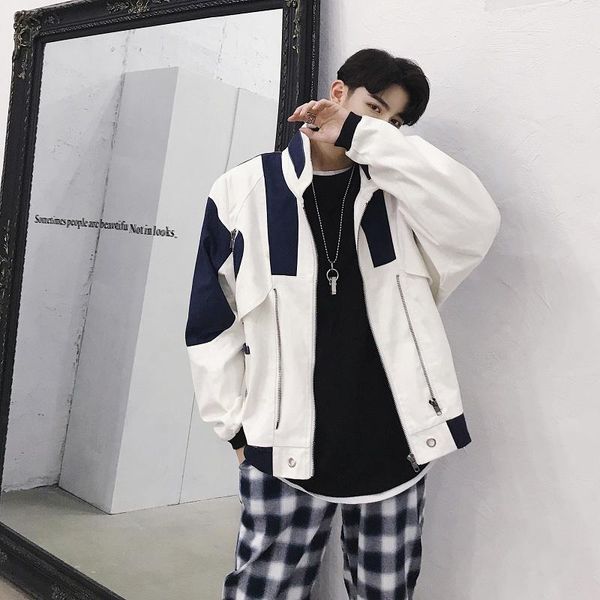 men's jackets 2021 spring jacket personality street casual loose splice outerwear plus size stage hip-hop singer costumes, Black;brown
men's jackets 2021 spring jacket personality street casual loose splice outerwear plus size stage hip-hop singer costumes, Black;brown