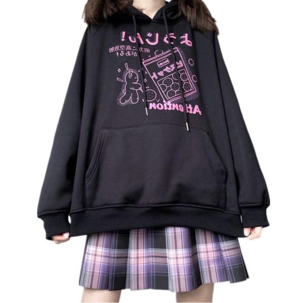 women's hoodies & sweatshirts #2532 winter for girls full sleeve hooded loose sweatshirt woman casual cotton harajuku korean pocket, Black
women's hoodies & sweatshirts #2532 winter for girls full sleeve hooded loose sweatshirt woman casual cotton harajuku korean pocket, Black