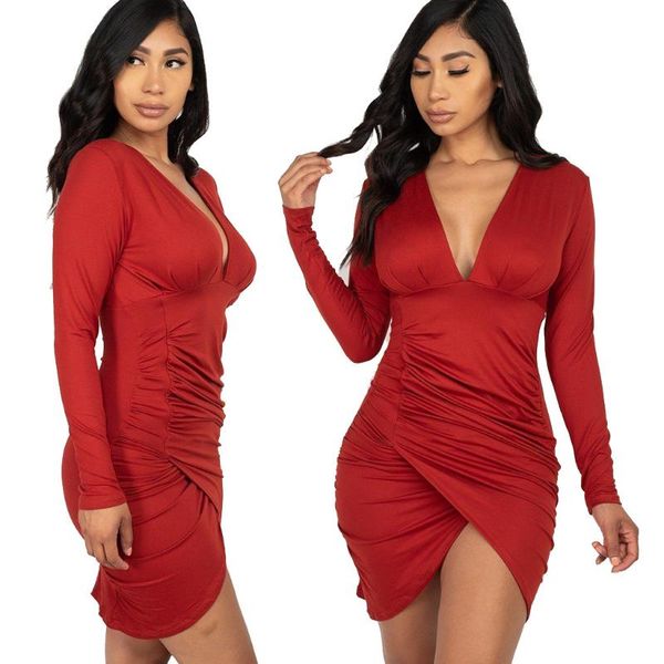 casual dresses women robe femme solid color pencil shrinkage zipper v-neck long sleeve slim hips mini dress for woman vestido de mujer, Black;gray
casual dresses women robe femme solid color pencil shrinkage zipper v-neck long sleeve slim hips mini dress for woman vestido de mujer, Black;gray