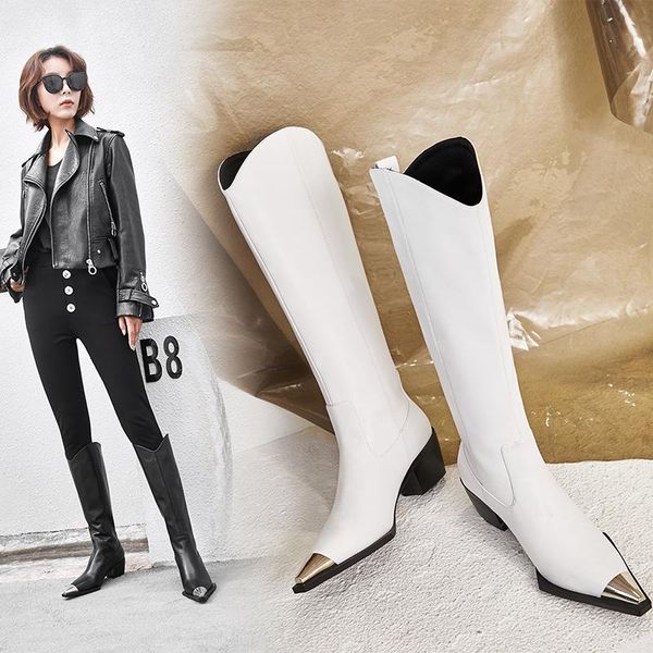 western women knee cowboy boots fashion pointed toe sewing female high heels thick shoes ladies autumn hct2, Black
western women knee cowboy boots fashion pointed toe sewing female high heels thick shoes ladies autumn hct2, Black