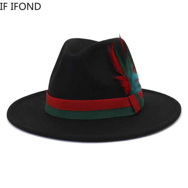 wide brim hats fashion feather felt fedora hat for women/men autumn winter vintage jazz party formal, Blue;gray
wide brim hats fashion feather felt fedora hat for women/men autumn winter vintage jazz party formal, Blue;gray