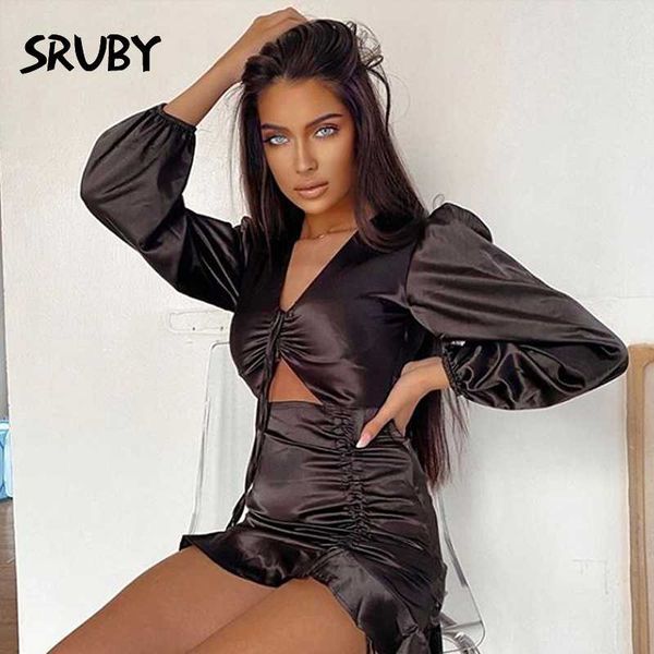 mini pleated satin party dress women hollow out zipper autumn long sleeve bodycon club black robe femme casual dresses, Black;gray
mini pleated satin party dress women hollow out zipper autumn long sleeve bodycon club black robe femme casual dresses, Black;gray