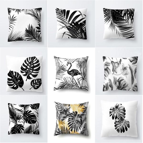 nordic decoration home tropical cushion cover pillow black white plant leaves decor for throw cushion/decorative
nordic decoration home tropical cushion cover pillow black white plant leaves decor for throw cushion/decorative