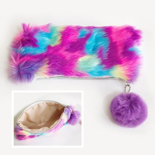 faux fur ball cosmetic bag for makeup rainbow style multi-colored organizer portable school supplies pencil case durable cute bags & cases
faux fur ball cosmetic bag for makeup rainbow style multi-colored organizer portable school supplies pencil case durable cute bags & cases