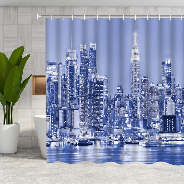 new york shower curtain bright blue night city bathroom curtain fabric bathroom accessories polyester with hooks
new york shower curtain bright blue night city bathroom curtain fabric bathroom accessories polyester with hooks