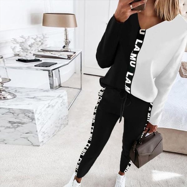 letter print spliced homewear womens sleepwears suits v neck pullover and drawstring pants ladies tracksuit spring casual loungewear, Black;red
letter print spliced homewear womens sleepwears suits v neck pullover and drawstring pants ladies tracksuit spring casual loungewear, Black;red