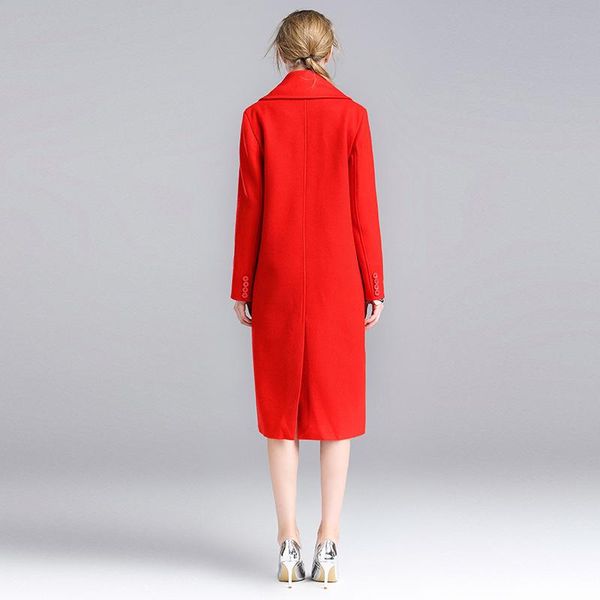 women's wool & blends woolen coat female plus size 4xl 5xl long red women korean style fashion outwear abrigos mujer invierno 2021 kj20, Black
women's wool & blends woolen coat female plus size 4xl 5xl long red women korean style fashion outwear abrigos mujer invierno 2021 kj20, Black
