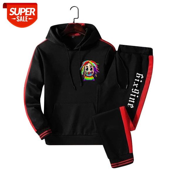 men autumn winter sportswear two piece set new rapper 6ix9ine gooba hoodies pant rainbow hip hop street loose couple tracksuit #rb9w, Black
men autumn winter sportswear two piece set new rapper 6ix9ine gooba hoodies pant rainbow hip hop street loose couple tracksuit #rb9w, Black