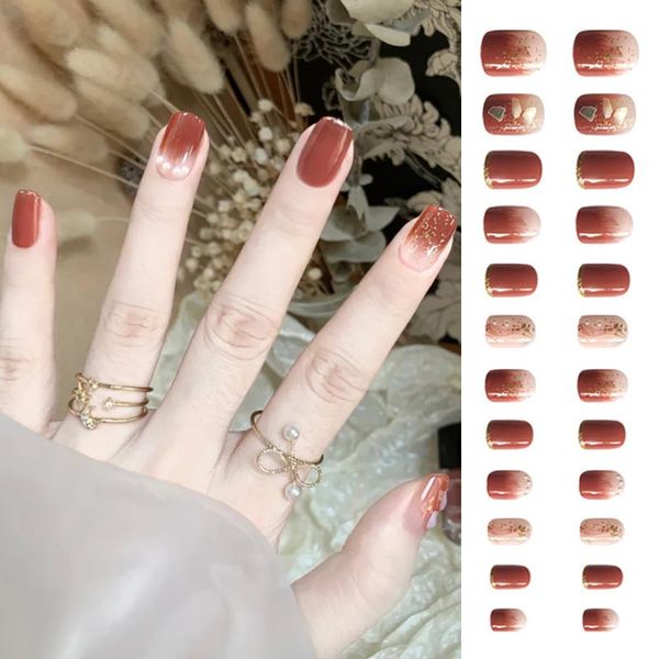 false nails 24pcs/box full cover detachable short shell pearl blooming fake with jelly glue, Red;gold
false nails 24pcs/box full cover detachable short shell pearl blooming fake with jelly glue, Red;gold