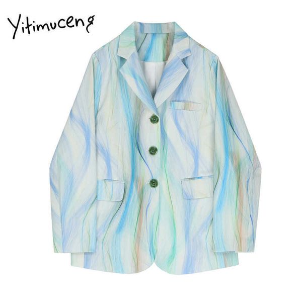 yitimuceng colorful blazer jacket for women print fall clothes single breasted casual notched coat office lady suit 210601, White;black
yitimuceng colorful blazer jacket for women print fall clothes single breasted casual notched coat office lady suit 210601, White;black